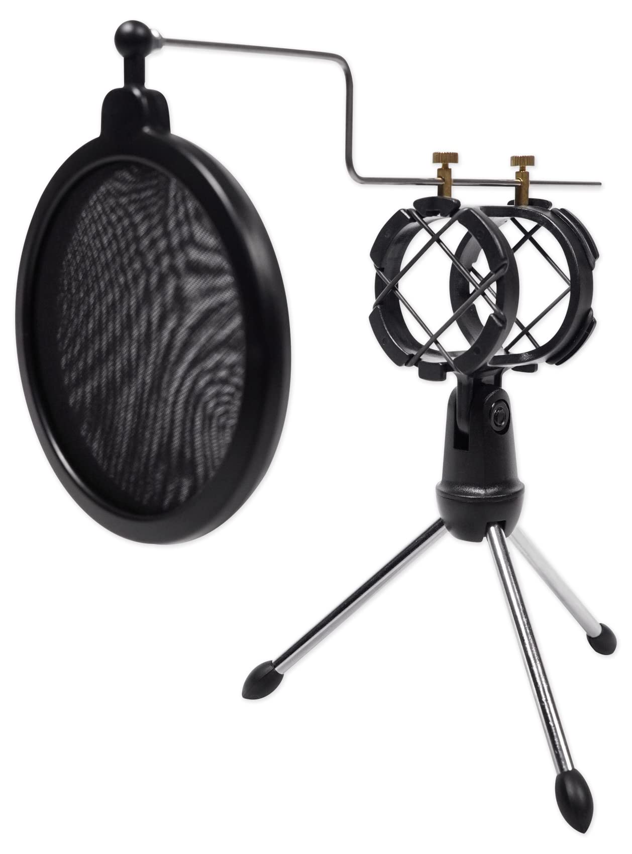 Rockville Podcasting Bundle: (4) RMC-XLR Dynamic Handheld Microphones, All-Metal Build with (4) RTMS21 Tripod Stands, Pop Filters, Shock Mounts, (8)