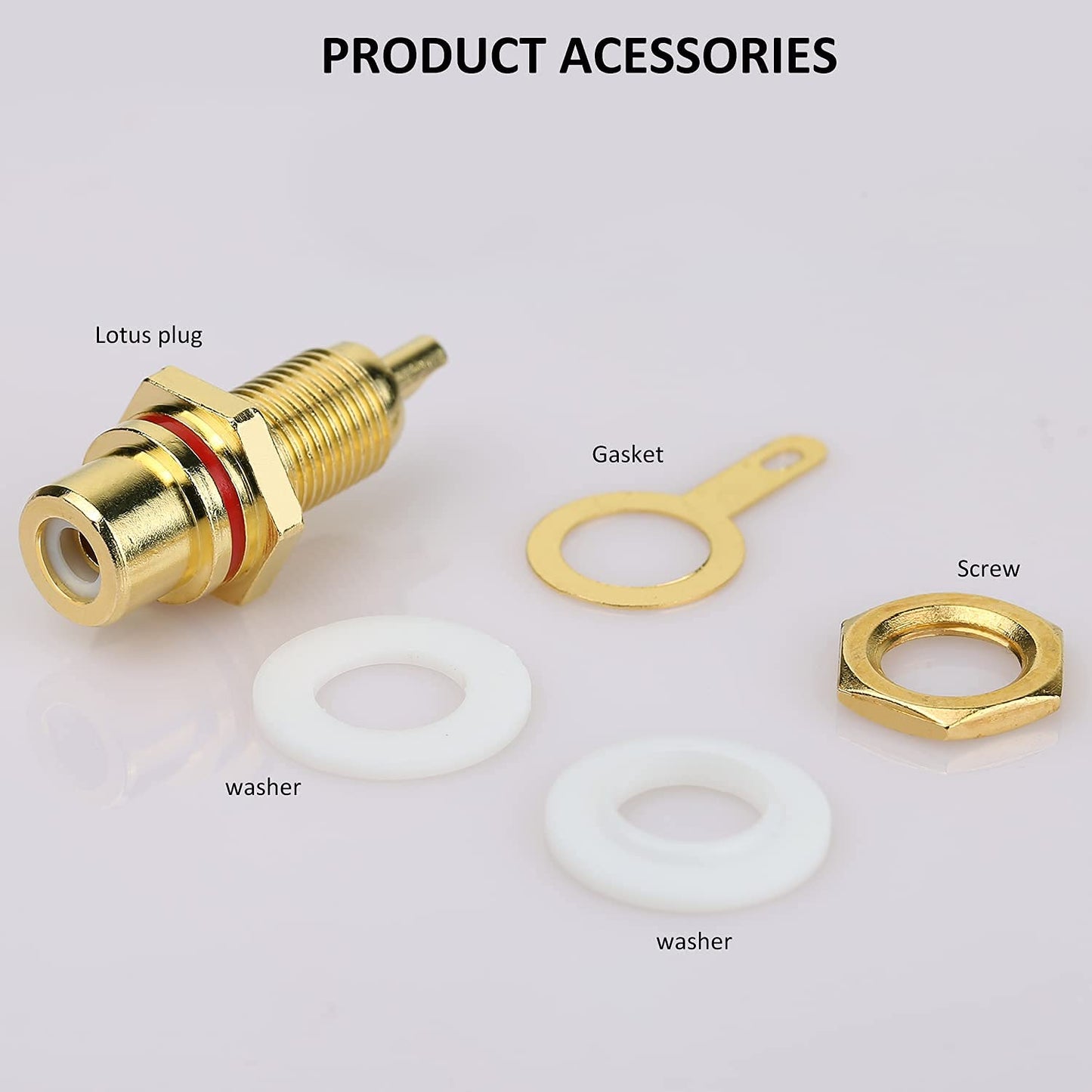 DIYhz 10Pcs Audio Terminal Jack Panel Mount RCA Lotus Head Welding Female Socket Connector (5Pcs Black + 5Pcs Red)