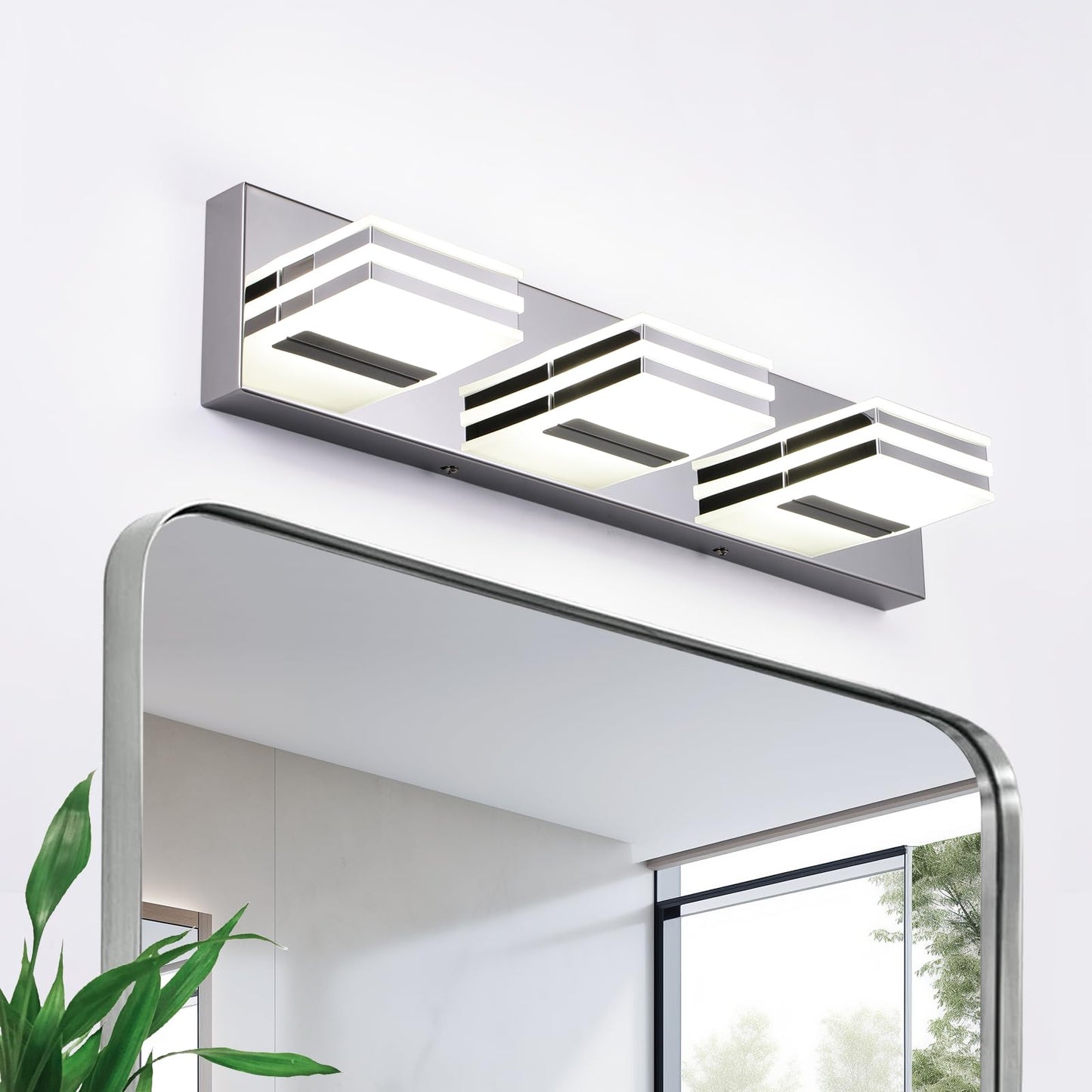 LED Vanity Lights 20in Bathroom Lights Fixtures over Mirror 3 Light LED Lighting Fixture for Bathroom 18W Mirror Lighting Fixture Modern Bath Light