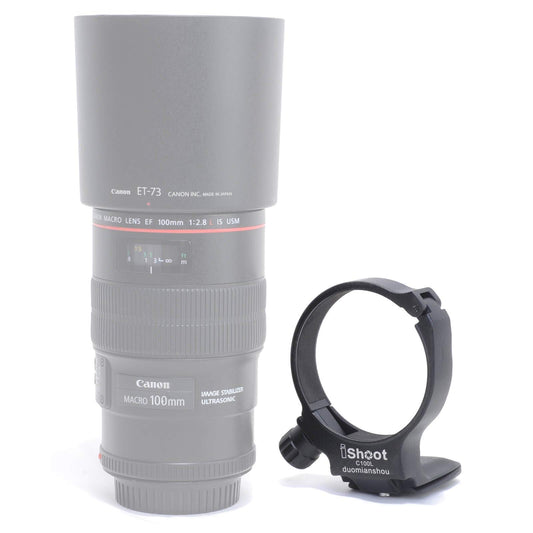 iShoot CNC Machined Diameter 68mm Tripod Mount Ring Lens Collar for Canon EF 100mm f/2.8L Macro IS USM Lens, Built-in 55mm Quick Release Plate