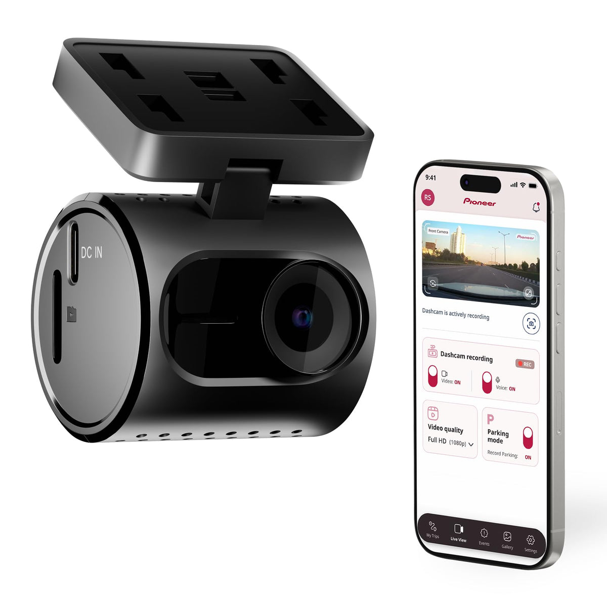 Pioneer VREC-H120SC Compact Front Dash Camera with Impact Detection