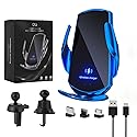LFNOWN Wireless Car Charger Phone Mount Car Holder Mount Wireless Charging 15W Fast Charging Auto-Clamping Car Mount Air Vent Charging Car Phone