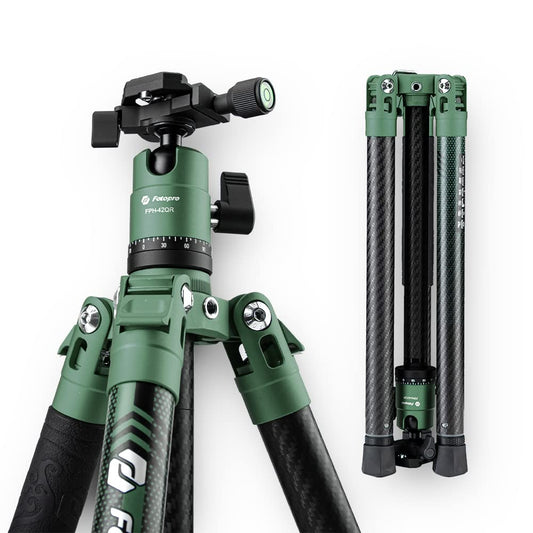 Fotopro Carbon Fiber Tripod 60 Inch 360 Degree Ball Head Quick Release Plate Lightweight Camera Tripod for Travel Tripod Folded Height Only 14.2",Max