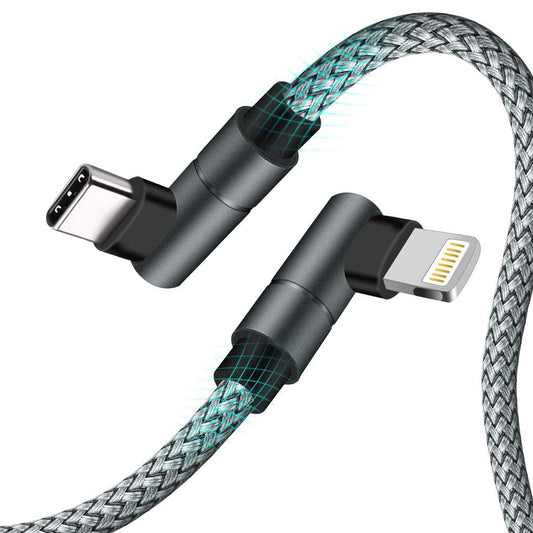 USB C to Lightning Cable 6ft [Apple MFi Certified] PD Fast iPhone 12 Charging Cable 90 Degree Type C Charger Cord Compatible with iPhone12/12 Mini/12…