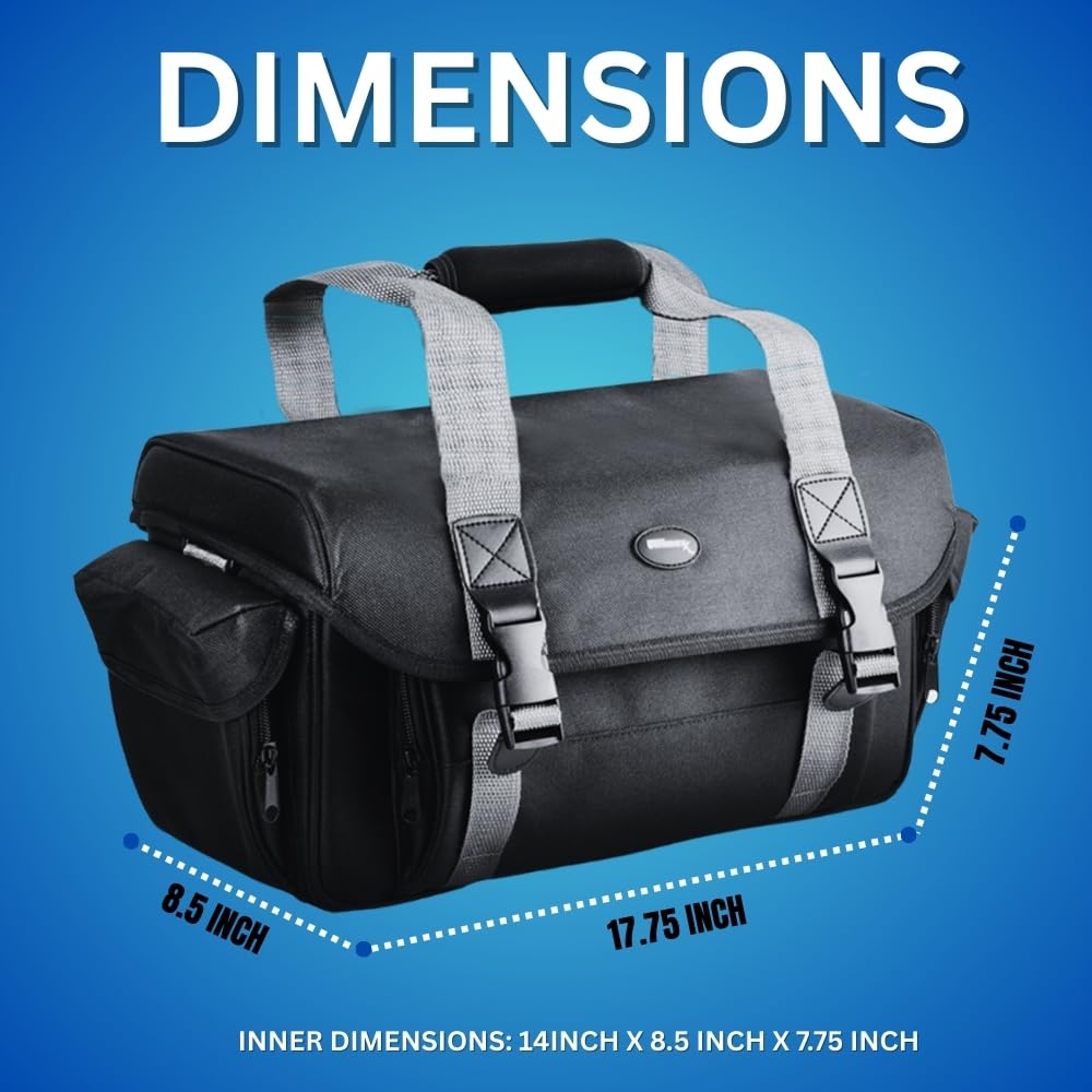Ultimaxx Large Water-Resistant Camera Bag with Dual Buckles & Pockets - Fits Sony, Nikon, Canon, Olympus, Pentax, Panasonic, Samsung & More SLR