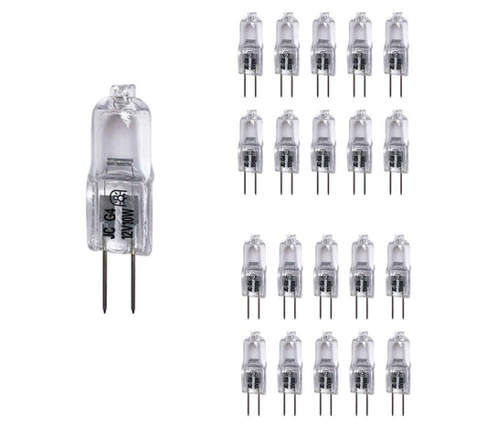 Vstar G4 12V 10W Bulb T3 JC Type Bi-Pin Base G4 Halogen Bulb,Clear,20 Packs