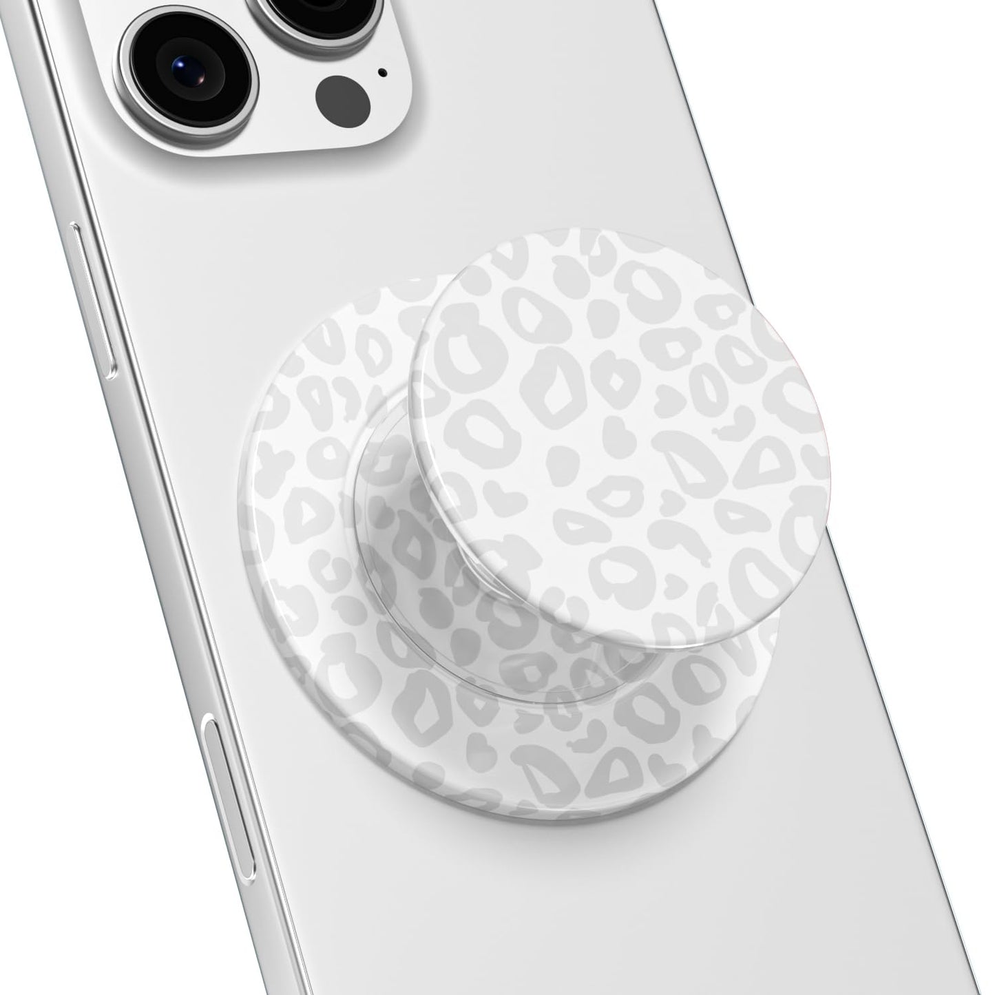 Svanove Magnetic Phone Grip Compatible with Magsafe Phone Grip Holder, Collapsible Cheetah Print Mag Safe Cellphone Grips Kickstand, Cute Leopard