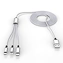 Multi 3 in 1 USB Long iPhone Charging Cable, 3M/10Ft Nylon Braided Universal Phone Charger Cord USB C/Micro USB/Lightning Connector Adapter…