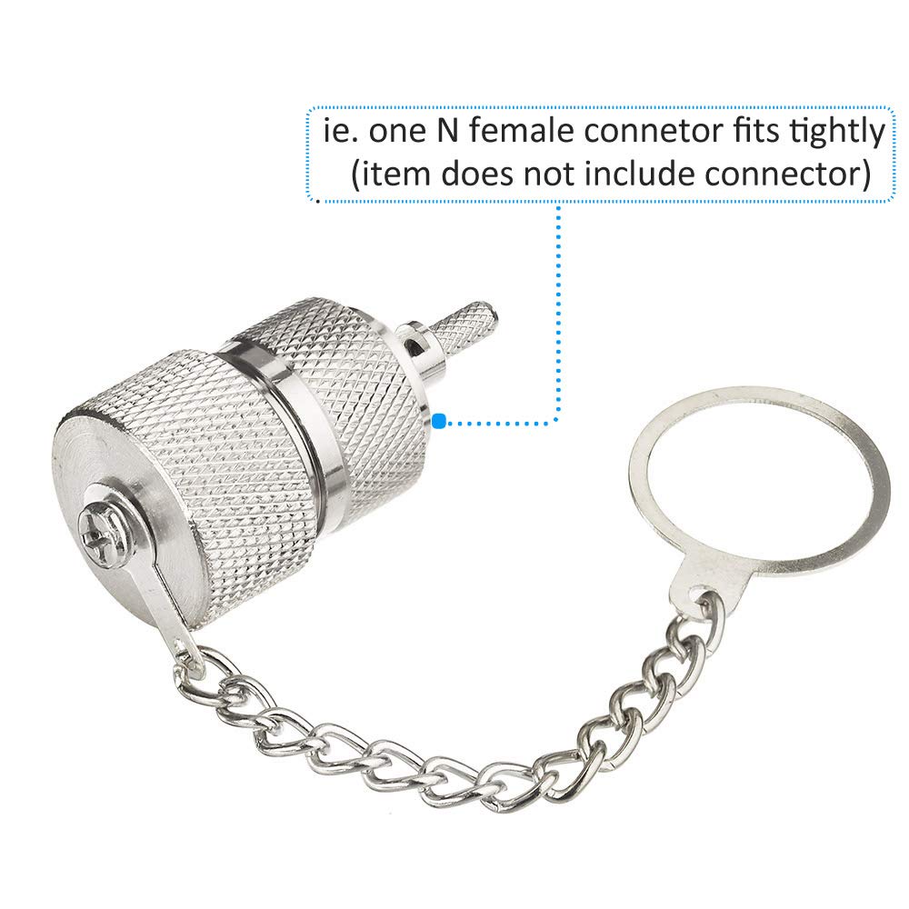Eightwood 10pcs Protective Cover Dust Cap with Chain for N Female Connector, SO239 Connector