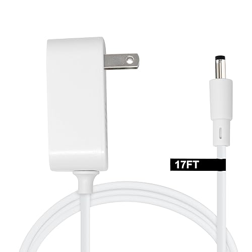 15W Extra Long Power Adapter Compatible with Amazon Echo Dot (3rd, 4th & 5th Generation), Amazon Echo Pop, Amazon Echo Pop Kids (17-Foot)