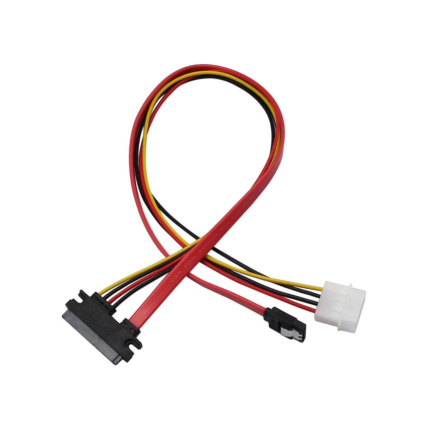 22 Pin SATA ATA Data and Power Combo Cable,22Pin SATA to 7Pin Serial ATA Data Cable + 4Pin IDE LP4 Power Cable (Date 30)