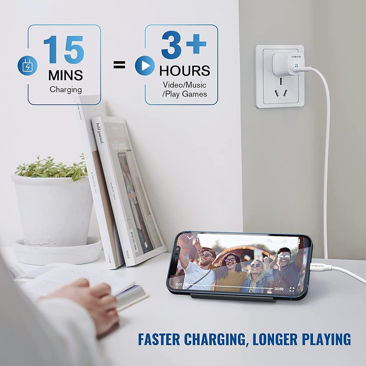 [Apple MFi Certified] 2Pack iPhone 14 Charger Fast Charging,20W USB C Charging Cube & 3.3FT USB C to Lightning Cable Compatible with iPhone 14/14 Pro