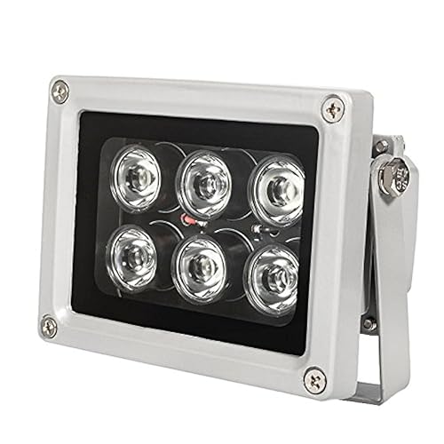 Infrared Illuminator, 850nm 6 LEDs 130 Feet 60 Degree Wide Angle IR Illuminator for Night Vision,Waterproof LED Infrared Light for CCTV Camera