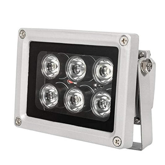 Infrared Illuminator, 850nm 6 LEDs 130 Feet 60 Degree Wide Angle IR Illuminator for Night Vision,Waterproof LED Infrared Light for CCTV Camera