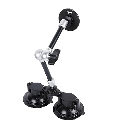 FPN Magnetic Car Phone Holder for Magsafe, Dual Suction Cup Mount with 10" Aluminum Alloy Magic Arm, 360° Rotation Cell Phone Car Windshield Mount