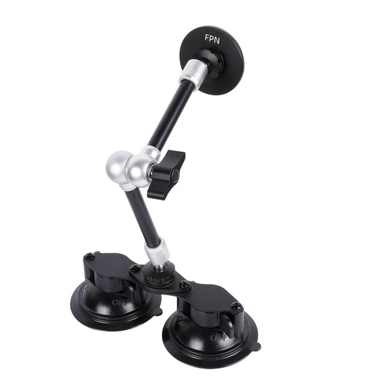 FPN Magnetic Car Phone Holder for Magsafe, Dual Suction Cup Mount with 10" Aluminum Alloy Magic Arm, 360° Rotation Cell Phone Car Windshield Mount