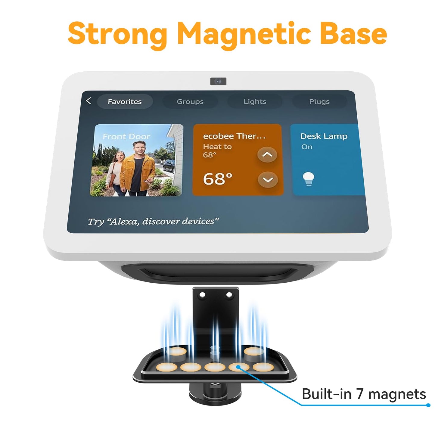 Laivli Wall Mount for Echo Show 8 (3rd Gen), Aluminum Alloy Stand with Strong Magnetic, Tilt and Swivel for Viewing, Smart Display Stand for Show 8