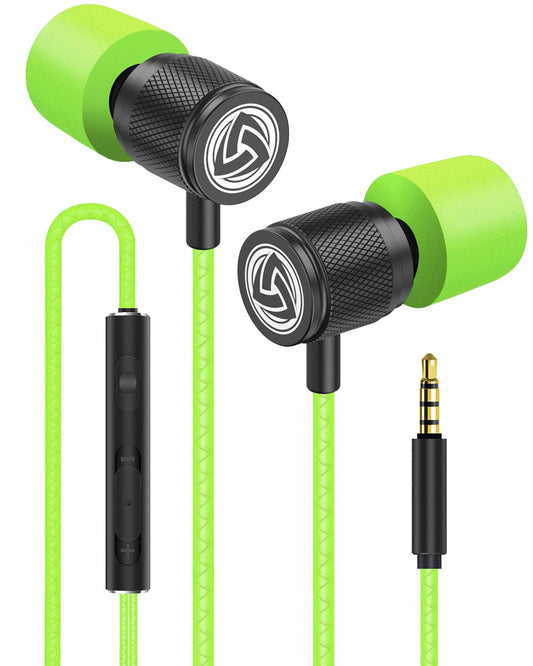 LUDOS Ultra Wired Earbuds in-Ear Headphones, 5 Years Warranty, Earphones with Microphone, Noise Isolating Ear Buds, Memory Foam for iPhone, Samsung