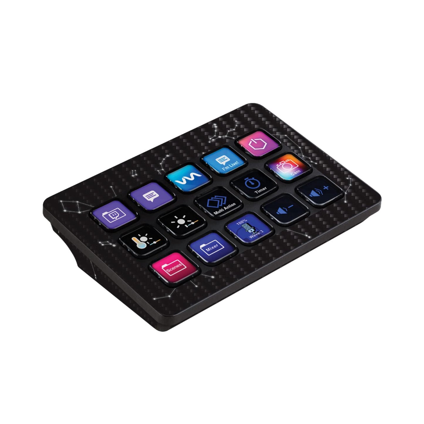 MightySkins Carbon Fiber Skin Compatible with Elgato Stream Deck MK.2 - Constellations | Protective, Durable, and Unique Vinyl Decal wrap Cover…