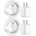 [Apple MFi Certified] iPhone Charger, 2Pack Lightning Cable Apple Charging Cords &Fast Quick USB Wall Charger Travel Block Plug Adapter for iPhone