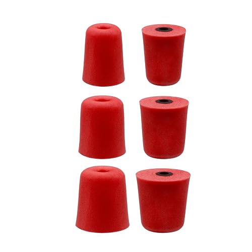 Klowcok Memory Foam Replacement Ear Tips for Etymotic, Walker's,ISOtunes PRO,Westone, Shure,Elgin,Plugfones Earbuds, Comfort Fit, Red, 3Pairs
