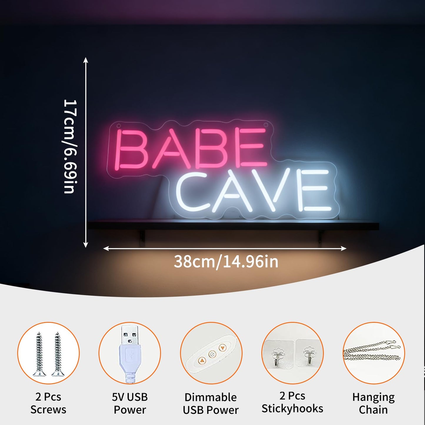 Hello Sunshine Neon Sign, LED Light Up Decorative Sign, USB Powered Dimmable Neon Light, Home Bedroom Living Room Kitchen Window Wall Decor, Cheerful