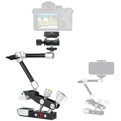 Heavy Duty DSLR Mirrorless Camera Camcorder Super Clamp Mount w/Magic Arm +Quick Release Plate Desk Table Handrail Bar Holder Video Rig Kit for Studio
