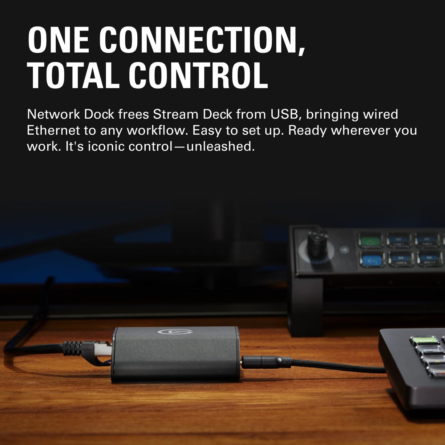 Elgato Network Dock for Stream Deck - Wired Ethernet Adapter, PoE or USB Powered, Easy On-Device Setup, Mounts to Desk, Wall, or SDXL Stand