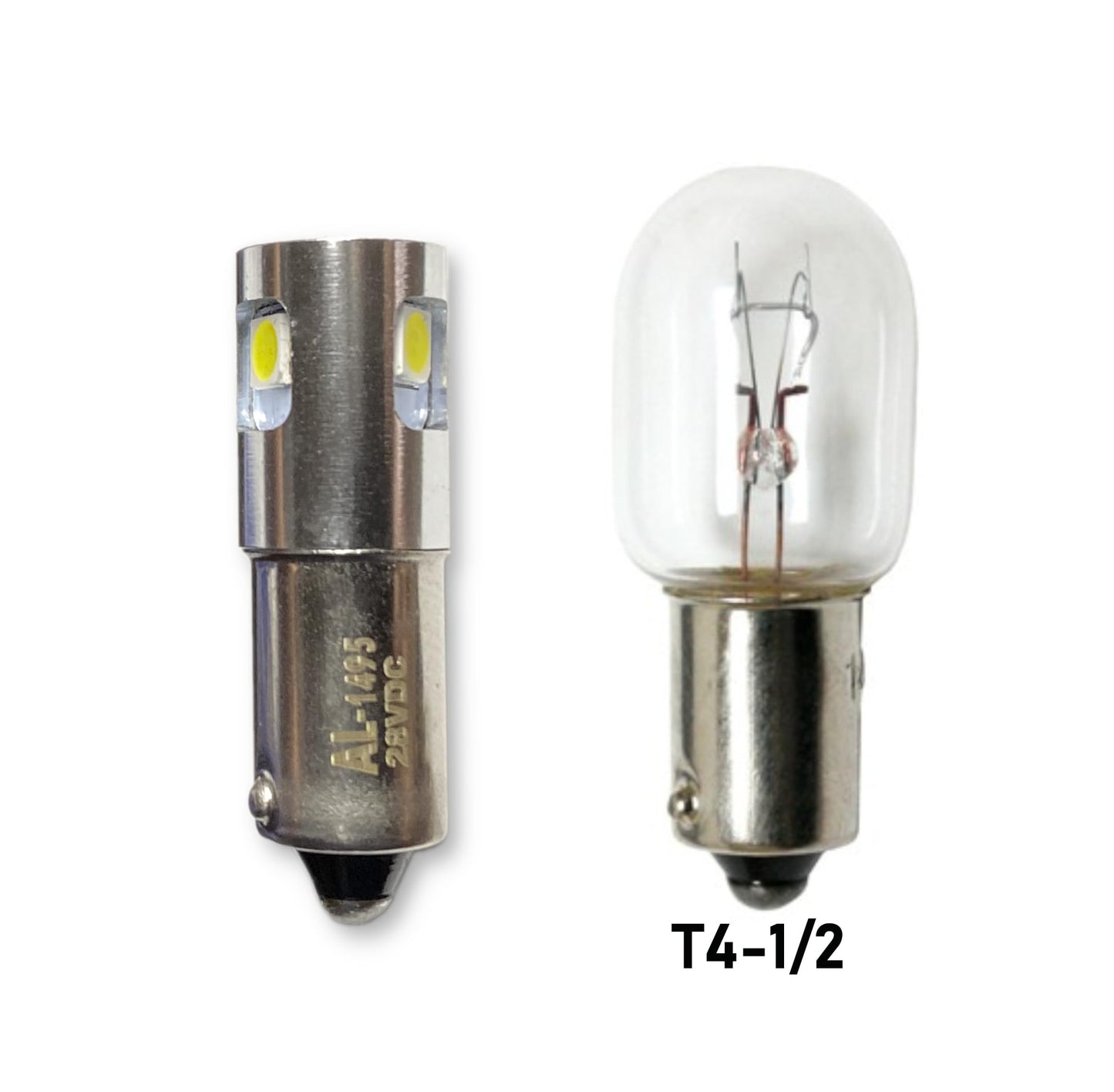 1495, 313 28VDC Miniature Bayonet Bulb High Output LED Replacement Ba9s Base | Bulb Shape: T4-1/2 (2-pack; Red)