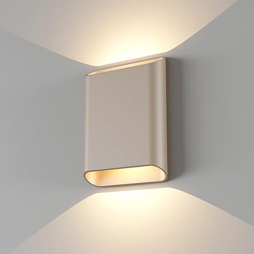 ilucezzo Aluminum Wall Sconces 15.5W LED Waterproof Wall Lights, IP65 Outdoor Porch Lamp Up and Down Dimmable Modern Wall Lamps for Bedroom Living