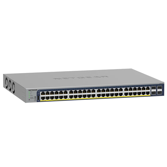 NETGEAR 52-Port PoE Gigabit Ethernet Smart Switch (GS752TPP) - Managed, Optional Insight Cloud Management, 48 x PoE+ @ 760W, 4 x 1G SFP, Desktop or