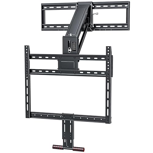 Pull Down TV Mount for Fireplace, Height Adjustable for Most 43-80 Inch TVs, Max VESA 600x400mm up to 80lbs, Full Motion Articulating Above Mantle