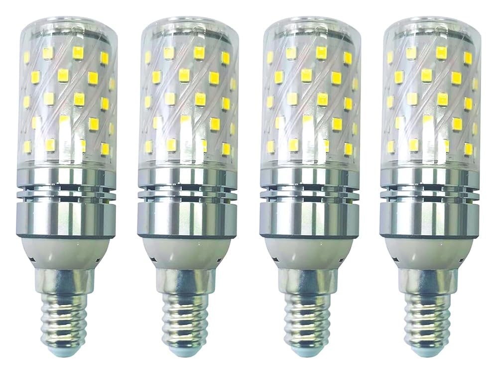 CTKcom 12W E14 LED Candelabra Light Bulb,E14 Base Corn Bulb,100 Watt Equivalent Chandelier Bulbs Daylight White 6000K,AC85-265V 1400LM Lights Bright