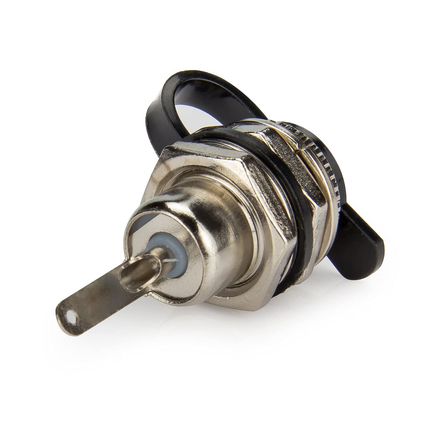 DIYhz 5.5 x 2.5mm DC Power Jack Socket Threaded Female Mount Connector Adapter with Dustproof Plug 5Pcs