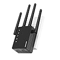 WiFi Extender Signal Booster, Dual Band 2.4/5.8G WiFi Extender - 1200Mbps, 12880 Sq Ft Coverage, 105 Devices & 1-Tap Setup for Home Use