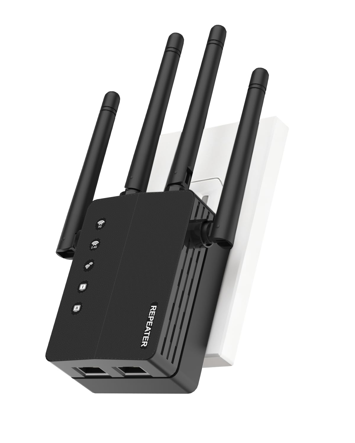 WiFi Extender Signal Booster, Dual Band 2.4/5.8G WiFi Extender - 1200Mbps, 12880 Sq Ft Coverage, 105 Devices & 1-Tap Setup for Home Use