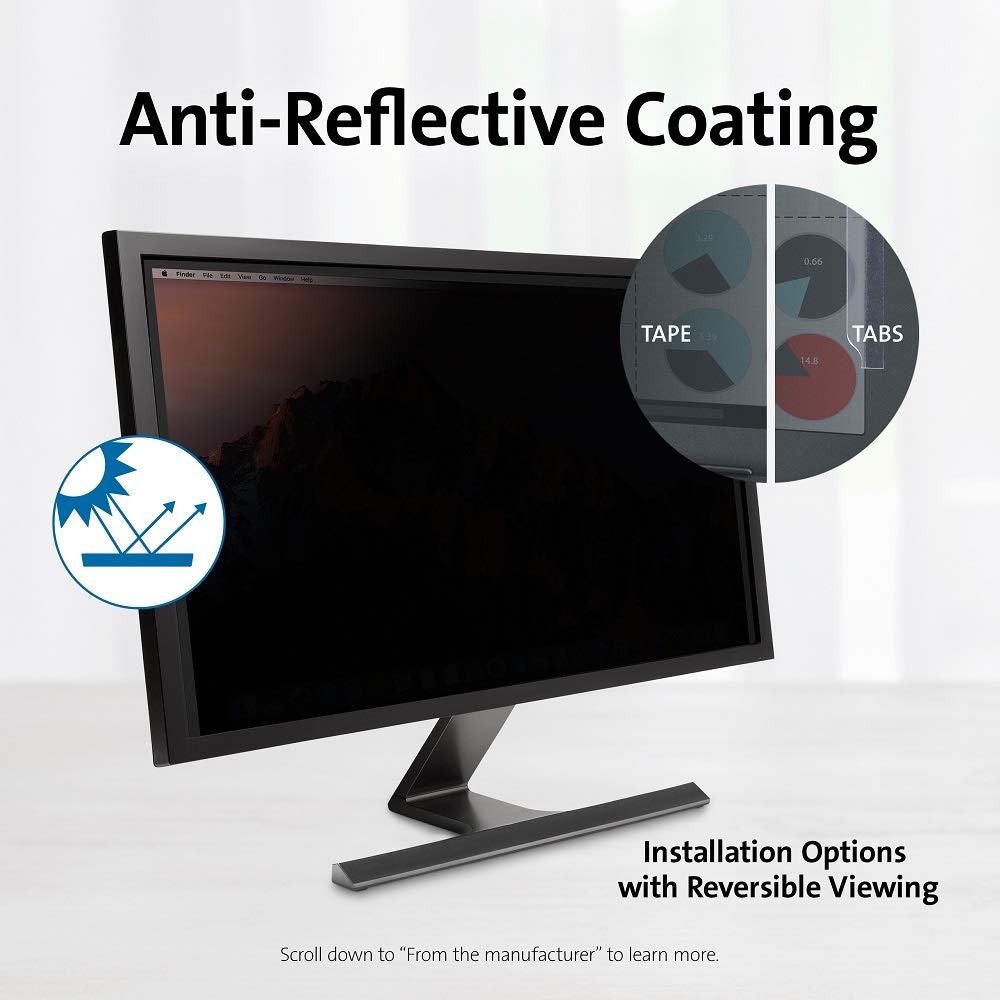 Kensington FP200W Privacy Screen for 20-Inch 16:9 Aspect Ratio Widescreen Monitors (K55796WW)