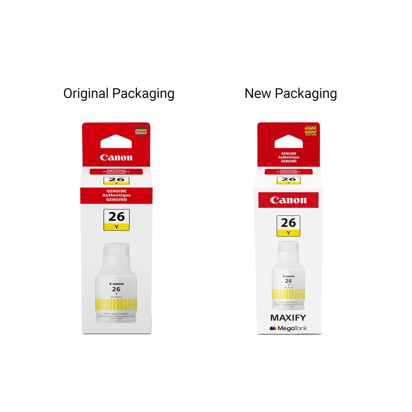 Canon GI-26 Genuine Pigment Yellow Ink Bottle, Compatible with MegaTank GX7120, GX6120, GX5120, GX6020, GX7020, GX6021, GX7021, GX5020, GX4020,
