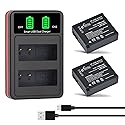 Pickle Power DMW-BLG10 DMW-BLG10PP DMW-BLE9 Battery and Charger for Panasonic Lumix DMC-GX7 DC-GX9 DMC-GX85 DMC-GF5 DMC-GF6 DMC-GF3 DC-ZS80 DMC-ZS60