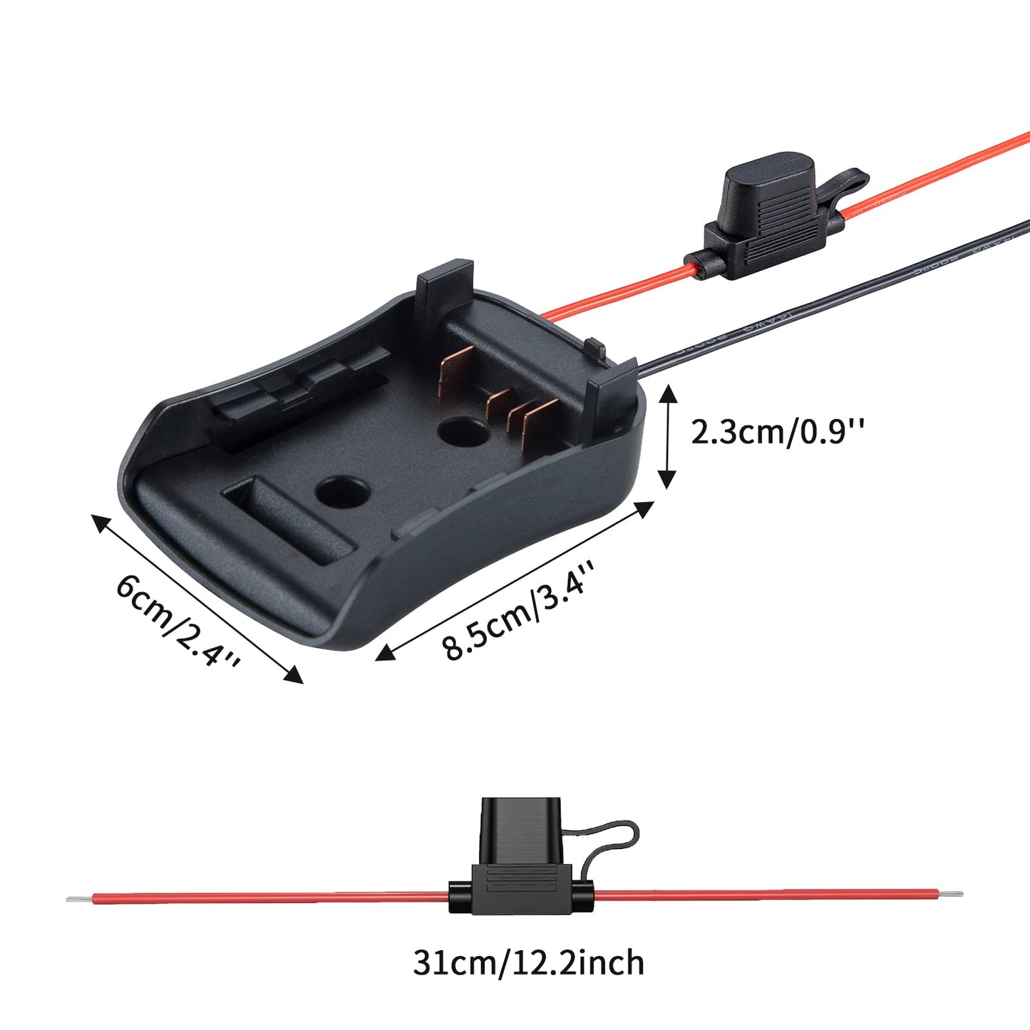 Crtbelfy Power Ride Wheel Adapter Compatible for Dewalt 60V max Battery Adapter with Fuse & Wire Terminal,14 Gauge Wire Power Convertor for DIY RC