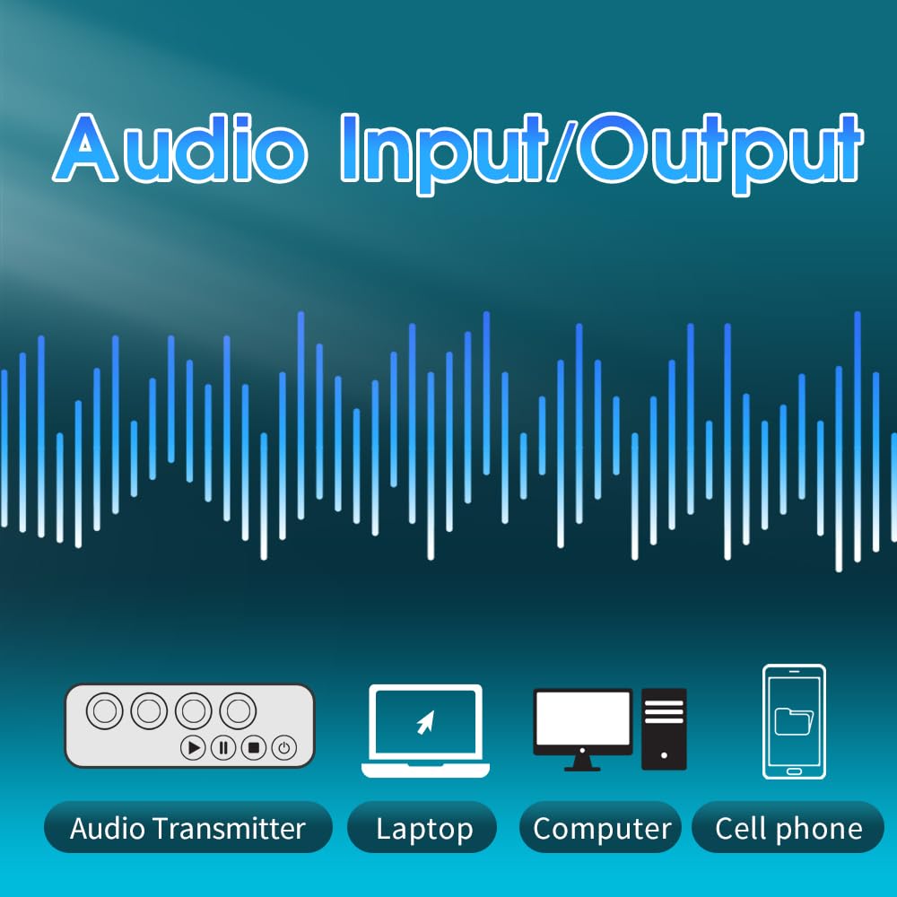 AGJ Wireless Tour Guide System, Tour Guide Microphone, Tour Guide Headsets 1 Transmitter 5 Receivers Assisted Listening Simultaneous Interpretation