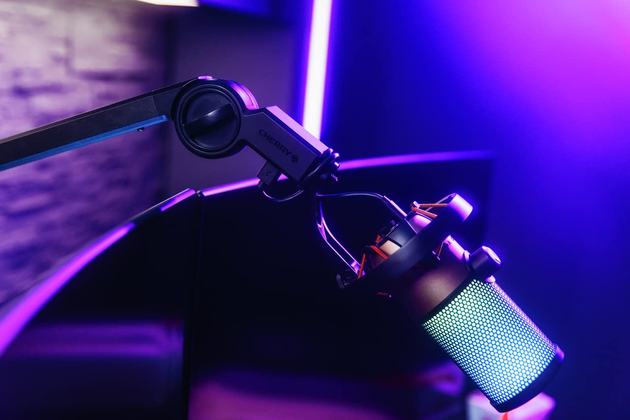 CHERRY MA 6.0 UNI Premium Microphone Arm Stand. Adjustable and Universal Mic. Made of Aluminum with Desk Clamp, For Podcast, Streaming, Gaming or