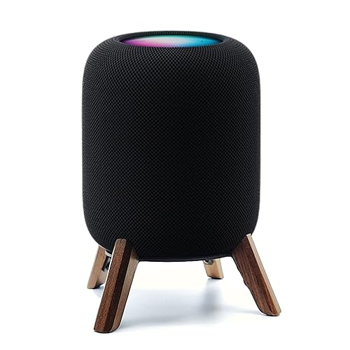 Real Wood Stand for Homepod 2nd gen (2023 Released), Wooden Holder with Metal Frame for Better Sound,Sturdy Stable Mount with Anti-Slip Protects Apple