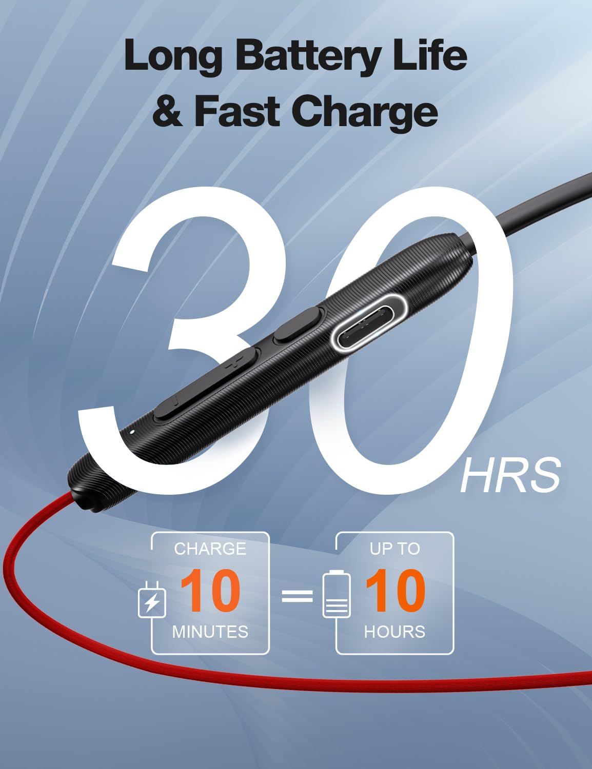 Rythflo Bluetooth Headphones,V5.2 Wireless Bluetooth Earbuds w/Mic in-Ear Magnetic Neckband Earphone 30Hrs Playtime, IPX7 Sweatproof Deep Bass Headset