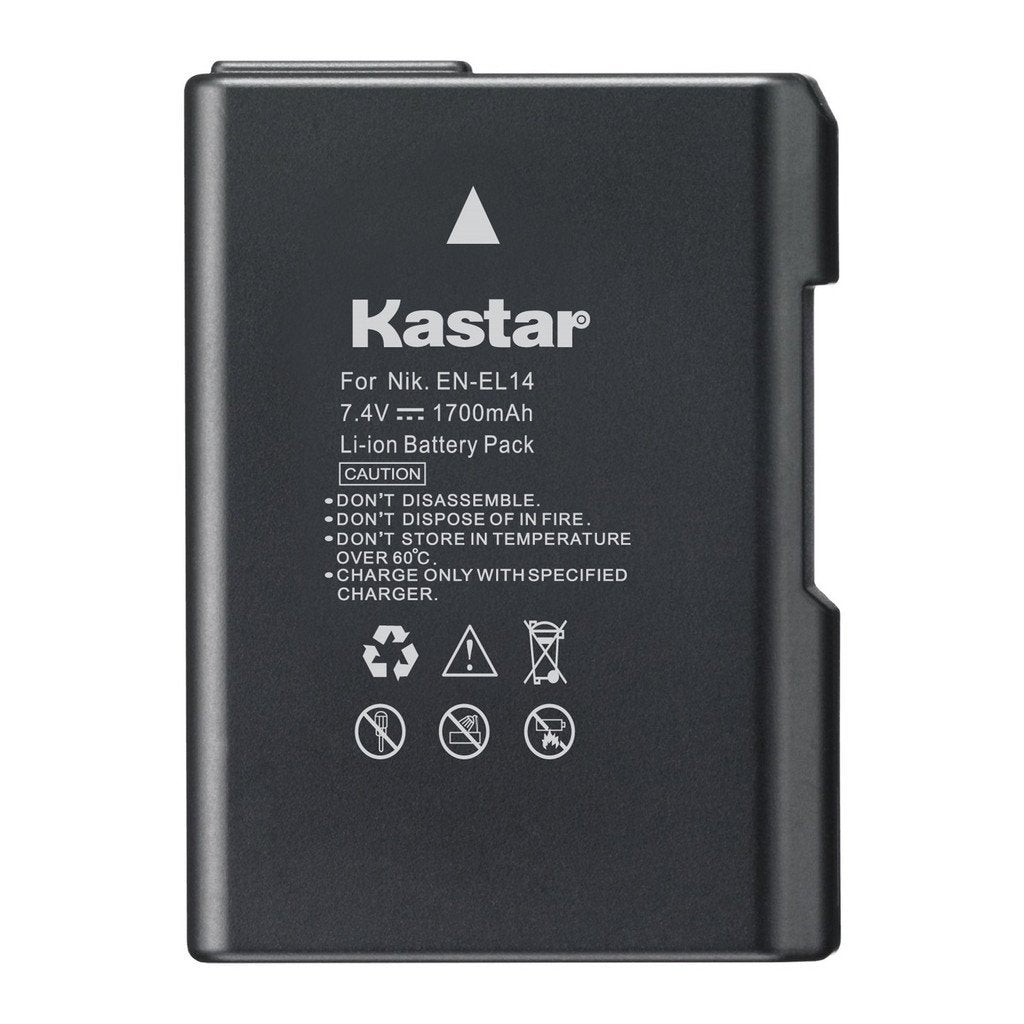 Kastar Battery for Nikon EN-EL14, EN-EL14a, ENEL14, MH-24 and Nikon Coolpix P7000 P7100 P7700 P7800, D3100, D3200, D3300, D3400, D5100, D5200, D5300