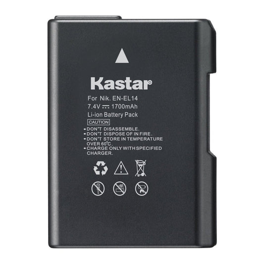 Kastar Battery for Nikon EN-EL14, EN-EL14a, ENEL14, MH-24 and Nikon Coolpix P7000 P7100 P7700 P7800, D3100, D3200, D3300, D3400, D5100, D5200, D5300