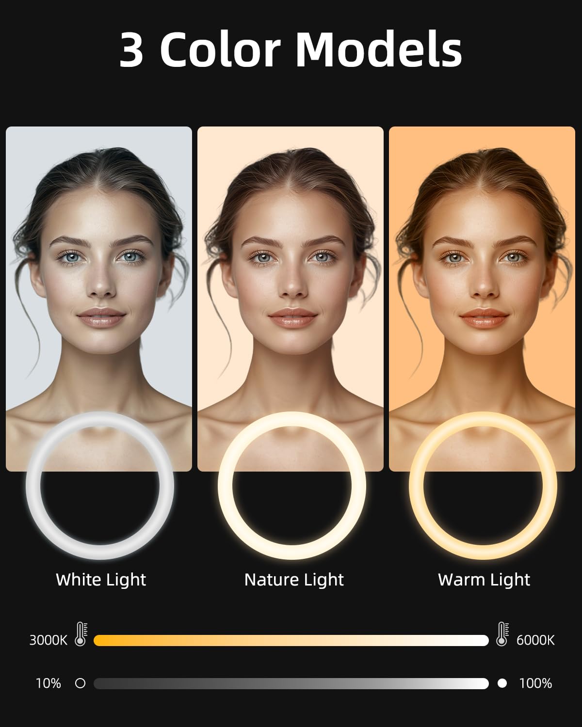 TODI 12" Ring Light with 63" extendable Tripod Stand, Selfie RingLight with Phone Holder and Selfie Remote, 2-in-1 Dimmable LED Ring Light for Makeup