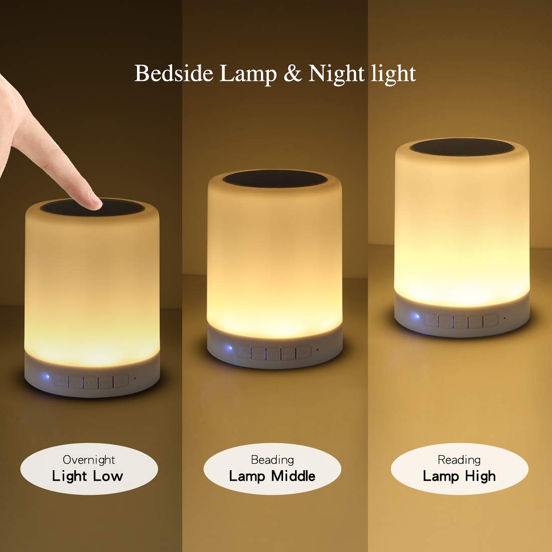 KPR Night Light Bluetooth Speaker, Portable Wireless Bluetooth Speakers, Touch Control Bedside Table Light, Outdoor Speakers Bluetooth, Best Gifts