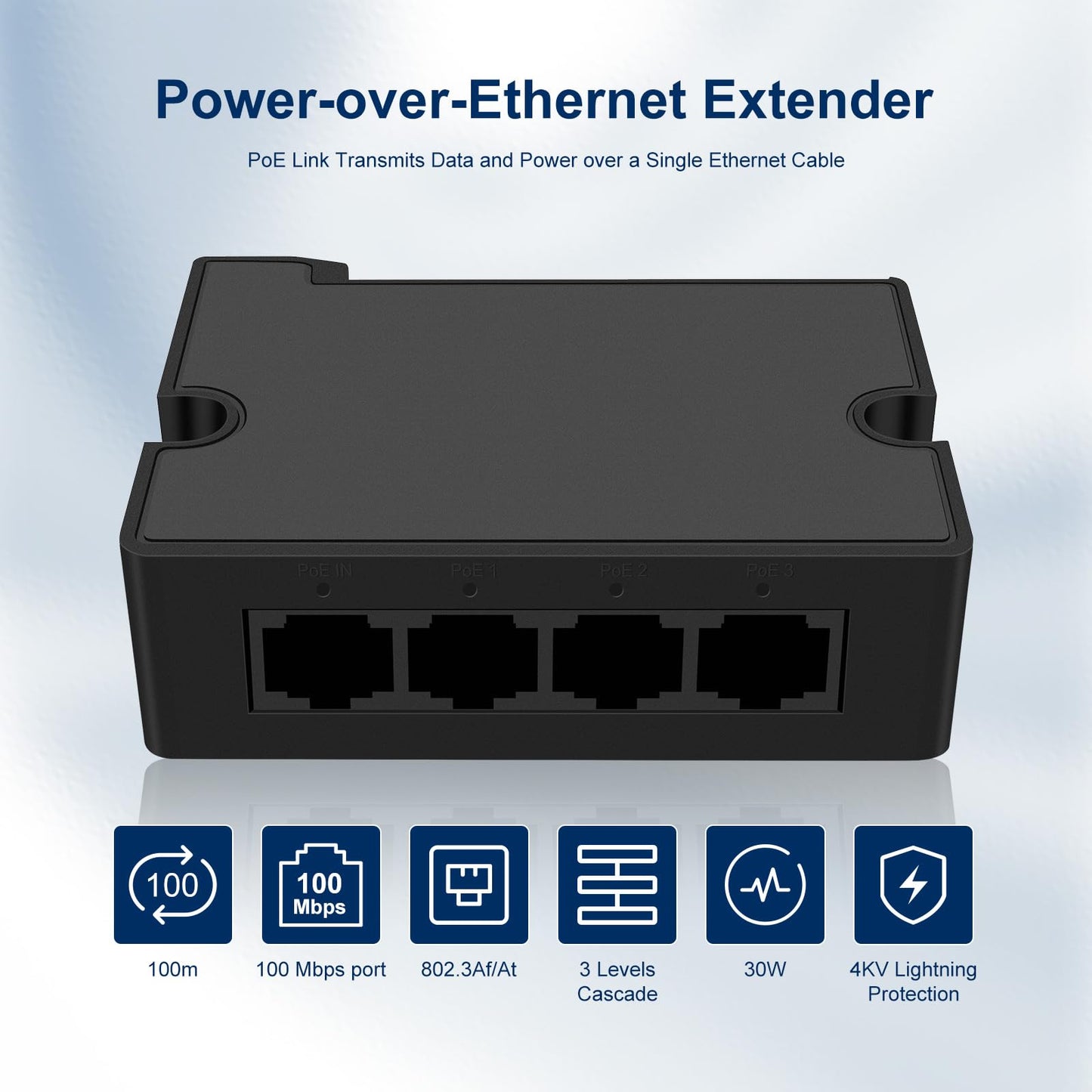 POE30E 4-Port Fast Ethernet PoE Extender