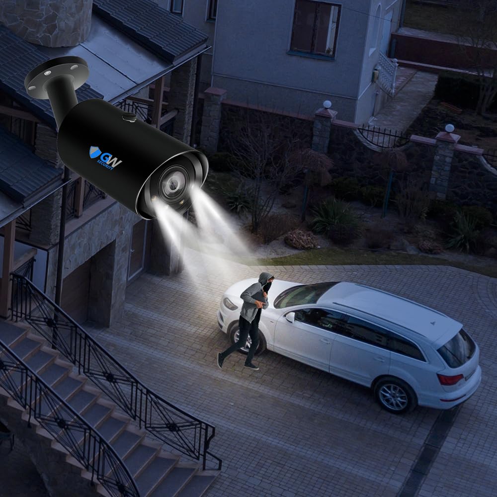 GW Security 8MP 4K H.265 UltraHD 3840 x 2160P PoE Outdoor Weatherproof Security IP Bullet Camera with 2.7-13.5mm Motorized Zoom Lens (GW805703M)